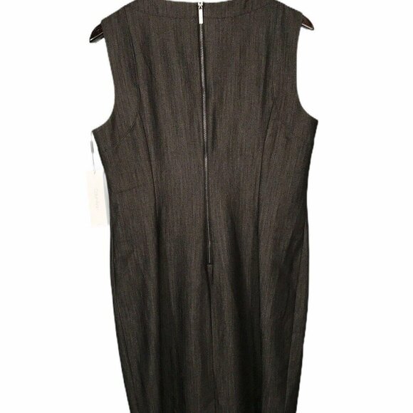 Calvin Klein Sleeveless Sheath Dress Cutout Detail Womens Size 14 Solid Black - Picture 7 of 7